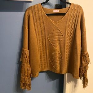 Pink Lily By the firelight sweater brown